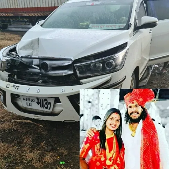 टाइगर ग्रुप के मुंबई अध्यक्ष संजय खांडगले कि पत्नी चाया खांडगले की कार  दुर्घटना में सुरक्षित