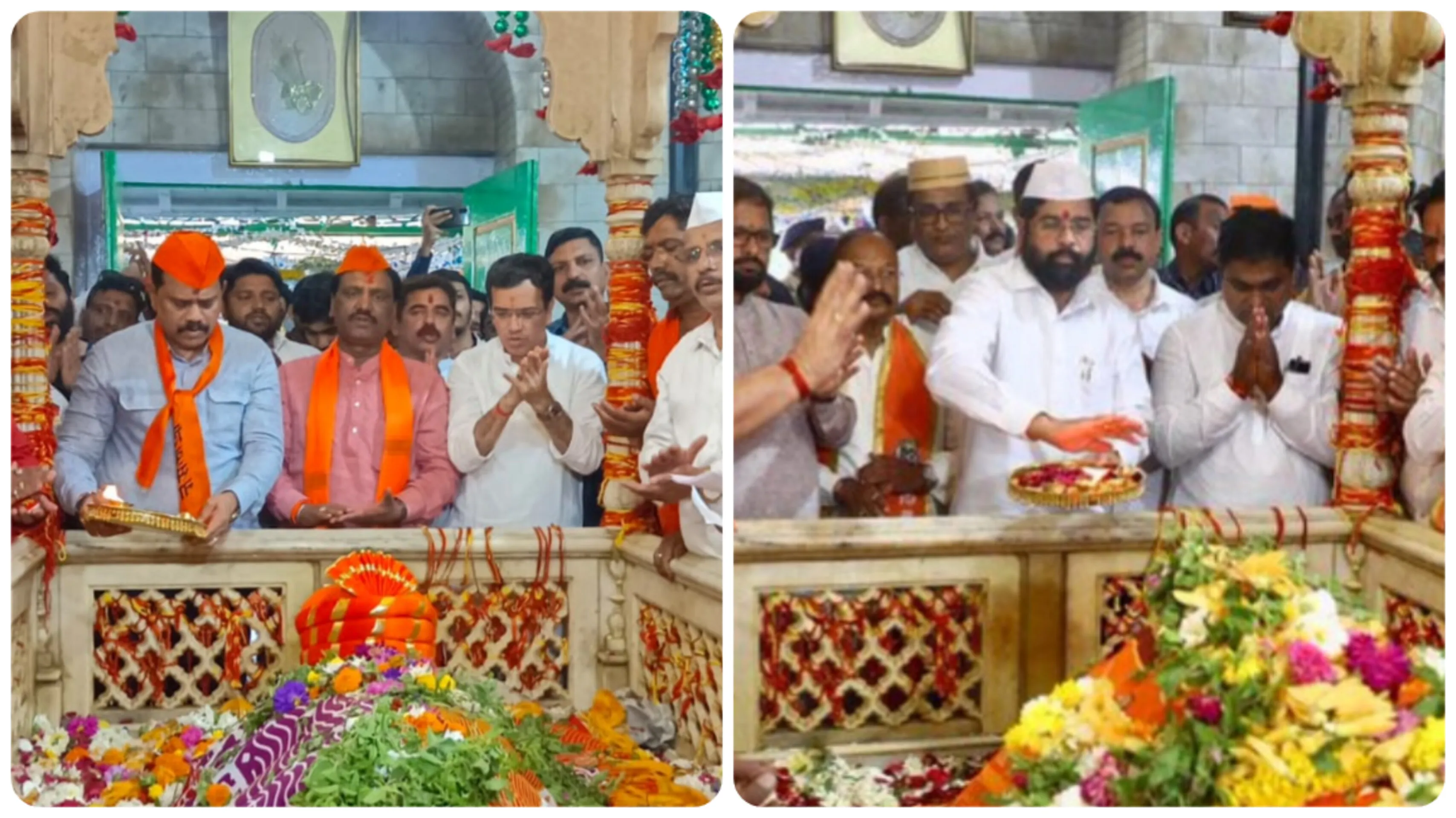 शिवसेना के उद्धव गुट और एकनाथ शिंदे गुट ने हाजी मलंग दरगाह पर आरती की