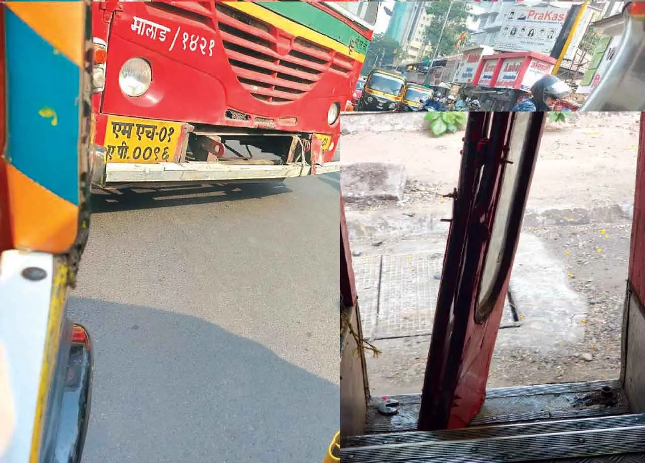 मुंबई में बेस्ट की दयनीय स्थिति... दरवाजे को रस्सी के जरिए बांधकर लटकाया गया