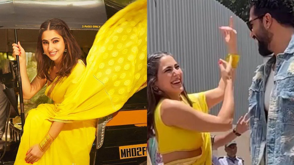 विक्की-सारा ने लग्जरी कार छोड़ की ऑटो की सवारी...  ढोल-नगाड़े की धुन पर मटकाई कमर