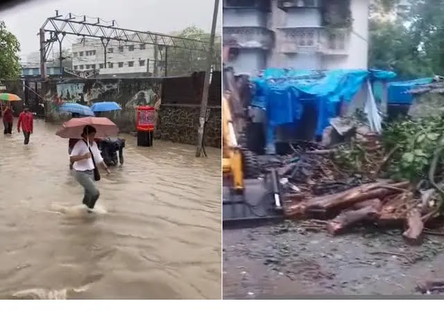 ठाणे और पड़ोसी पालघर जिले में भारी बारिश जिसके परिणाम स्वरूप कई इलाकों में जलभराव