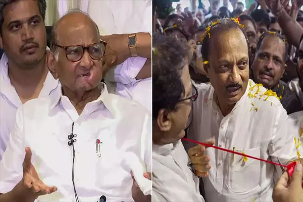 शरद बोले-हमें सत्ता की भूख नहीं है ,अजित ने शरद पवार का मांगा आशीर्वाद