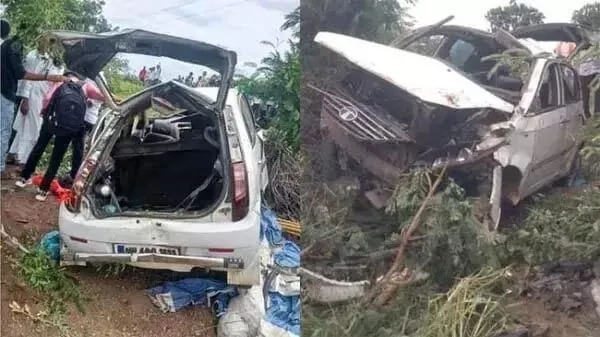 बीड़ जिले में कार हादसे में दो लोगों की मौत, 6 लोग घायल