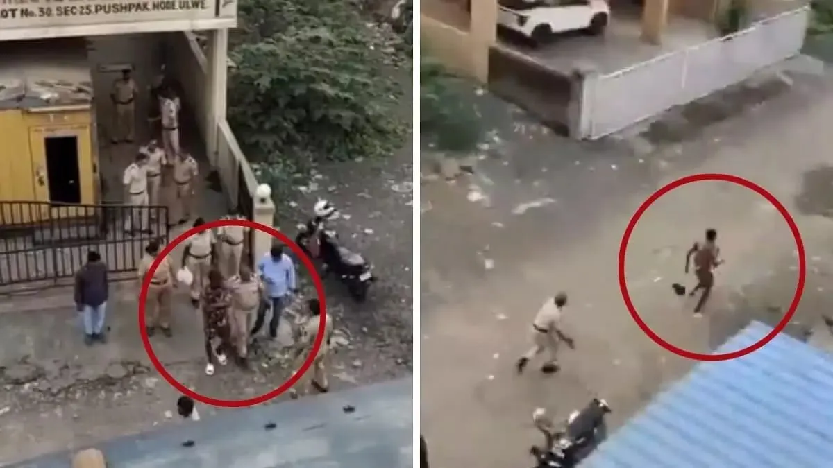 उल्वे ड्रग छापे के दौरान पुलिस द्वारा पकड़े जाने के बाद नाइजीरियाई नागरिक नाटकीय रूप से भाग निकला, वीडियो वायरल