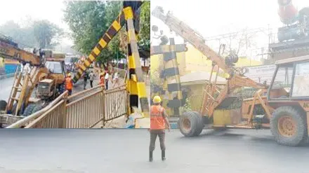 ठाणे बेलापुर मार्ग पर हाइट बैरियर टूटने से बड़ी समस्या...
