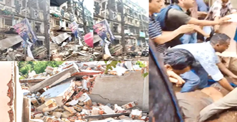 ग्रांट रोड में इमारत की छत का हिस्सा गिरा, महिला की मौत; तीन अन्य घायल 