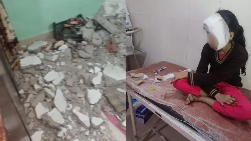 छत का प्लास्टर गिरने से पांच साल की बच्ची की मौत