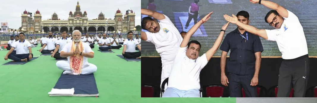 नागपुर :  प्रधानमंत्री मोदी के प्रयासों से योग दुनिया भर में मनाया जा रहा है - केंद्रीय मंत्री नितिन गडकरी 