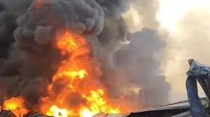 भिवंडी : जनवल गाँव स्थित पारा मोन लॉजिस्टिक्स पार्क में  भीषण आग