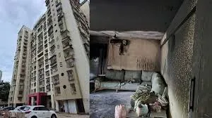मुंबई : ऊँची इमारत में आग;  परिवार के आठ सदस्यों को बचाया गया