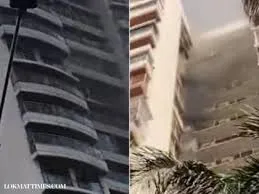 मुंबई : अंधेरी वेस्ट इलाके में वीरा देसाई रोड पर स्थित 23 मंजिला इमारत में आग 