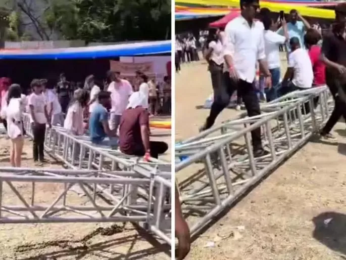 पुणे कोरेगांव पार्क-मुंधवा रोड पर रॉयर फार्म में होली प्रोग्राम के दौरान लाइट गर्डर गिरने से 15 से 16 लोगों के घायल होने की खबर