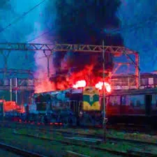 मुंबई : रेलवे वर्कशॉप में भीषण आग, कोच जलकर खाक