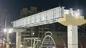 मुंबई : मेट्रो-6 के काम में आई तेजी, परियोजना में भारी स्टील स्पैन की स्थापना