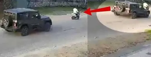 जयपुर में खौफनाक वारदात: बिना नंबर की थार ने स्कूटी सवार को जानबूझकर मारी टक्कर? CCTV फुटेज में कैद हुआ मंजर