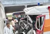 दिल्ली-मुंबई एक्सप्रेस वे पर मरीजों को लेकर जा रही एंबुलेंस पुलिया से नीचे गिरी; दो लोगों की मौत, चालक घायल