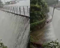 मुंबई : पवई झील ओवरफ्लो, मुंबई में बारिश का असर