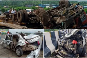 मुंबई-पुणे हाईवे पर कार और एक ट्रक के बीच हुई टक्कर; दो लोगों की मौत