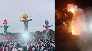 मुंबई : दशहरा पर रावण, मेघनाथ और कुंभकर्ण के पुतले जलाने की परंपरा निभाई गई
