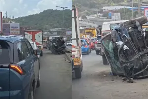 मीरा-भाईंदर: काशीमीरा के पास वेस्टर्न एक्सप्रेस हाईवे पर तेज रफ्तार कार पलटी, 1 घायल