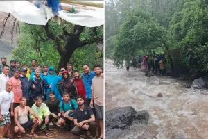 खोपोली के ज़ेनिथ वॉटरफॉल में भारी बारिश से बाढ़ जैसे हालात, मुंबई के करीब 80 पर्यटक फंसे