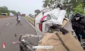  मुंबई-गोवा हाईवे पर दर्दनाक हादसा, डंपर से टकराई तेज रफ्तार कार, तीन की मौत
