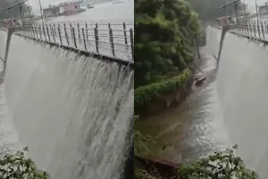 मुंबई : पवई झील ओवरफ्लो, मुंबई में बारिश का असर