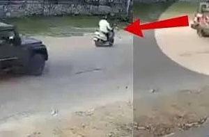 जयपुर में खौफनाक वारदात: बिना नंबर की थार ने स्कूटी सवार को जानबूझकर मारी टक्कर? CCTV फुटेज में कैद हुआ मंजर